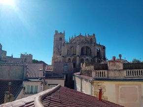 Studio terrasse vue cathédrale